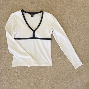 Black and white stretch top